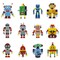 Wrapables Diamond Art Kits, 5D Gem Painting DIY Arts & Crafts Stickers, 12pcs Robots